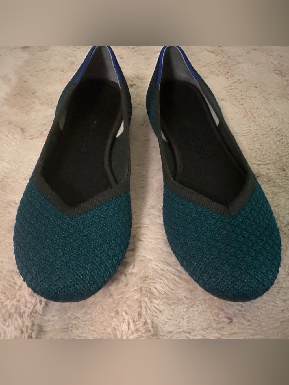 Rothy’s Juniper The Flats Hunter Green Jacquard Knit Ballet Flats- Size 8